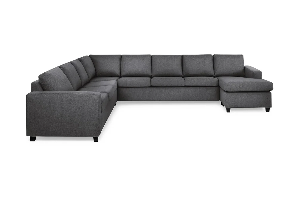 Crazy 7-seters Høyrevendt U-formet XX-Large Hjørnesofa med Divan i Stoff v:8785716