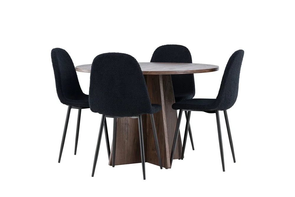 Bootcut Spisegruppe 110 cm Rund med 4 Polar stoler v:9931574 Bootcut Spisegruppe 110 cm Rund med 4 Polar stoler v:9931574