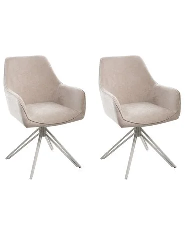 Sett med 2 spisestoler JODAR Beige v:9756172 Sett med 2 spisestoler JODAR Beige v:9756172