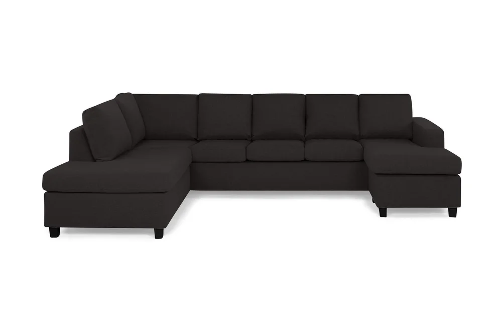 Crazy 5-seters Venstrevendt U-formet Sofa med Divan og Sjeselong i Stoff v:4848003