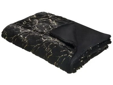 Pledd GODAVARI 130 x 180 cm Svart v:3783620