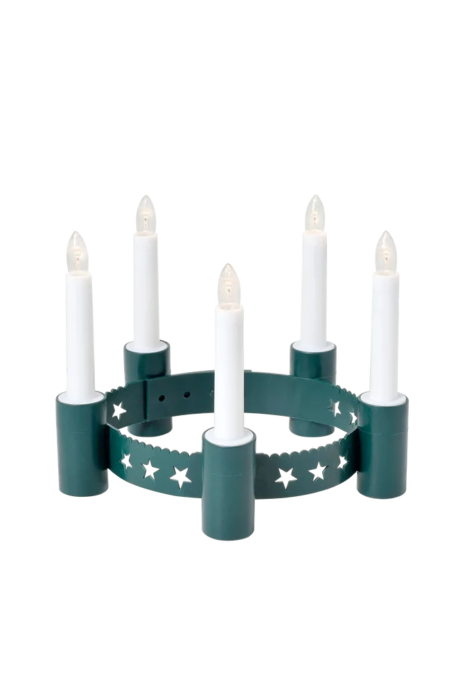 Batteridrevet luciakrone – Grønn – Dekor | m v:489499 Batteridrevet luciakrone – Grønn – Dekor | m v:489499
