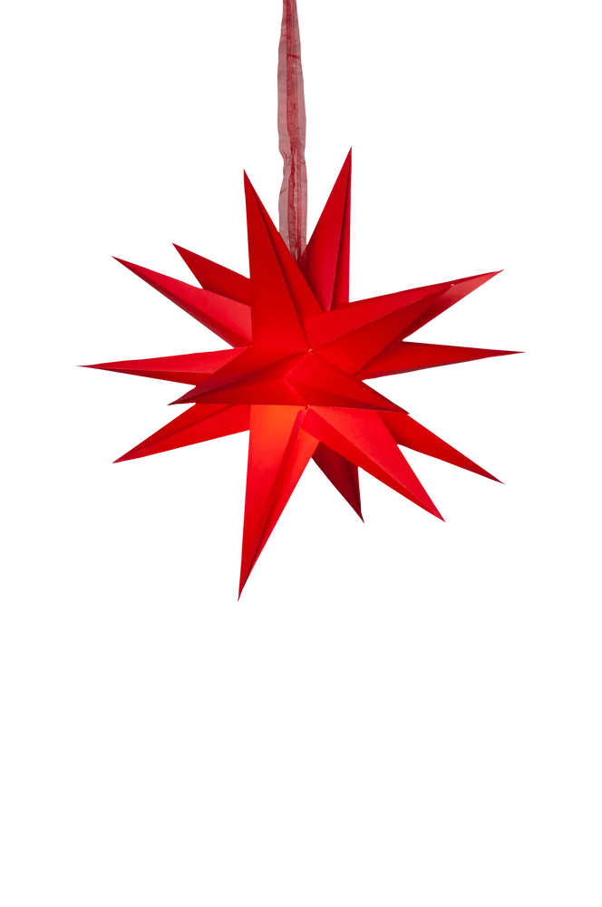Papirstjerne December 45 cm - Rød - Belysning | m v:2040360