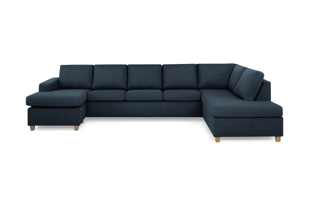 Crazy 5-seters Høyrevendt U-formet X-Large Sofa med Divan og Sjeselong i Stoff v:4816340
