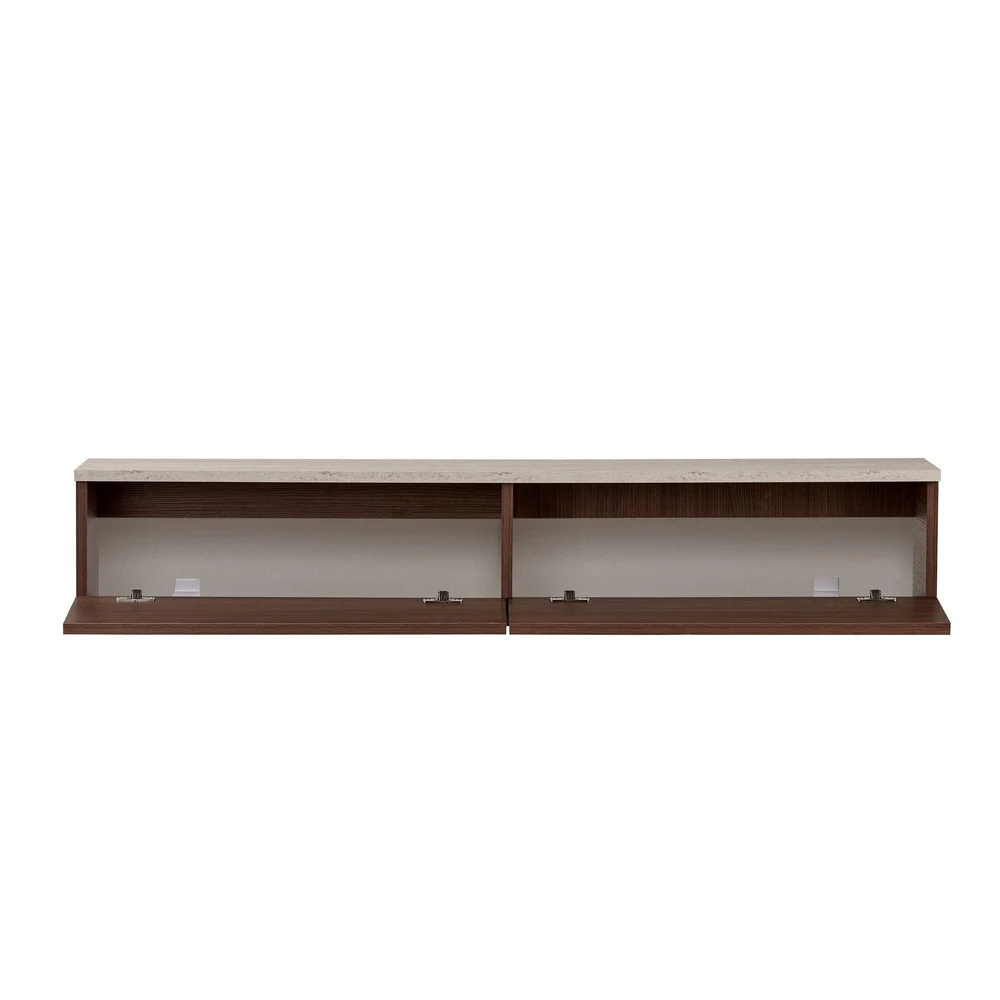 TV-benk Nordure Ligne (160 x 25 x 25 cm) Travertin valnøtt v:7394357
