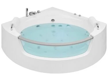 Hjørneboblebad med LED MANGLE 187 x 136 cm Hvit v:7511919 Hjørneboblebad med LED MANGLE 187 x 136 cm Hvit v:7511919