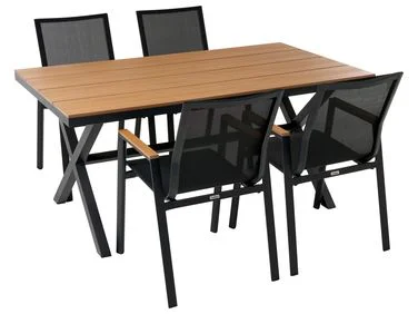 Spisegruppe til uteplassen 4-seters TIANO Metall Svart v:5655819 Spisegruppe til uteplassen 4-seters TIANO Metall Svart v:5655819