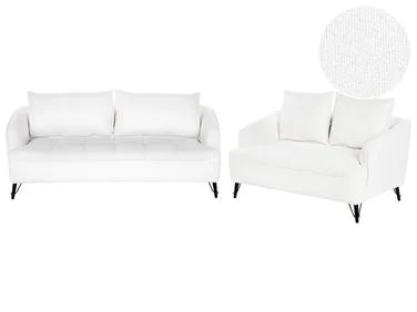 Sofagruppe 5-seters HOBRO Bouclé Hvit v:1327875 Sofagruppe 5-seters HOBRO Bouclé Hvit v:1327875