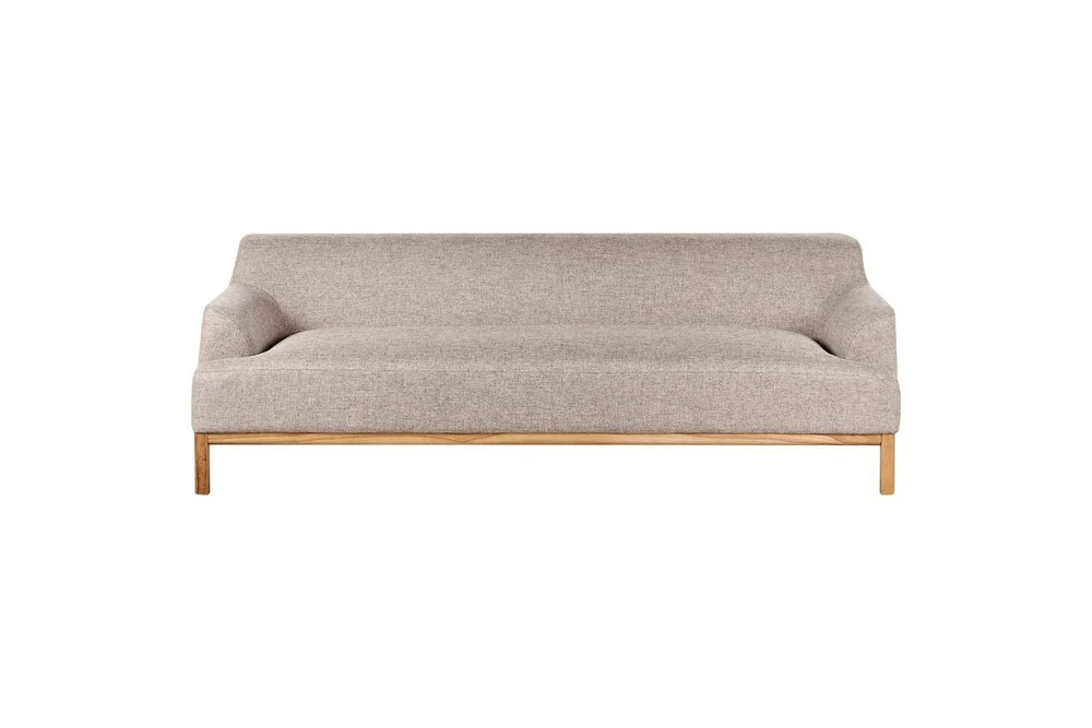 3-sitssoffa Beliani Sosjo Beige, ljust trä Brown||Light colored wood v:1782456