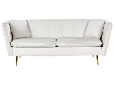 Sofa 3-seter FREDERICA Fløyel Off white v:7474385