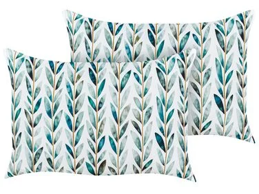 Sett med 2 utendørsputer LOANO Plantemønster 40 x 60 cm Grønn v:7302360