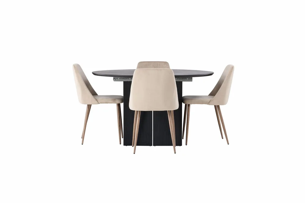 Matilda Matgruppe 130 cm Rund med 4 Night Stoler v:7716045
