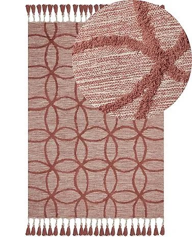 Teppe KIRSEHIR Rød 160 x 230 cm Bomull v:5625187