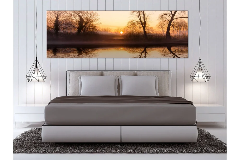 Tavla Winter Sunset (1 Part) Narrow 120x40 v:8798647