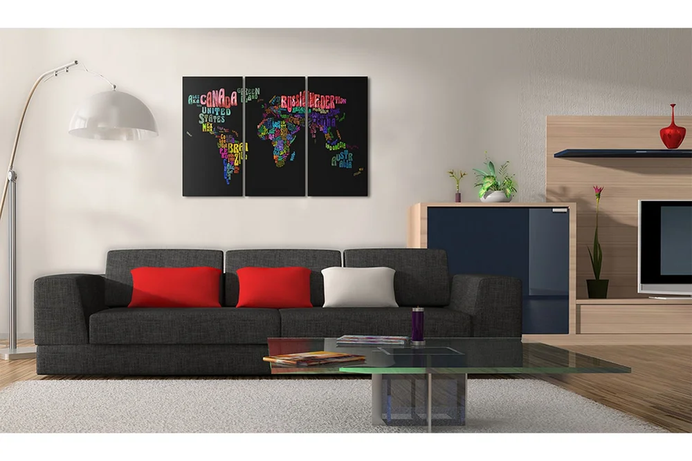 Tavle Landets Navn Triptych 120X80 v:2224256
