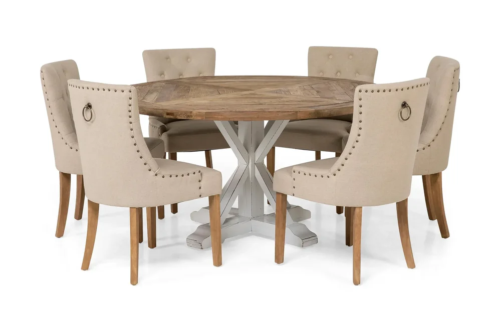 Lyon Spisegruppe Ø150 cm Rund med 6 Viktoria Stoler v:7175575