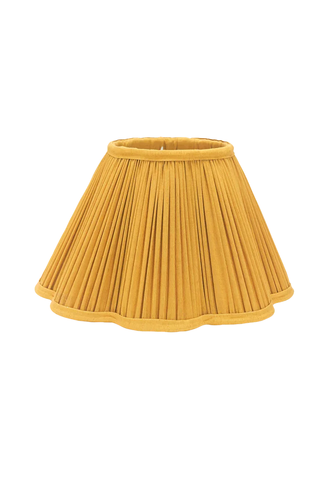 Lampeskjerm Siv Plissé 25 cm - Gul - Belysning | m v:4492964