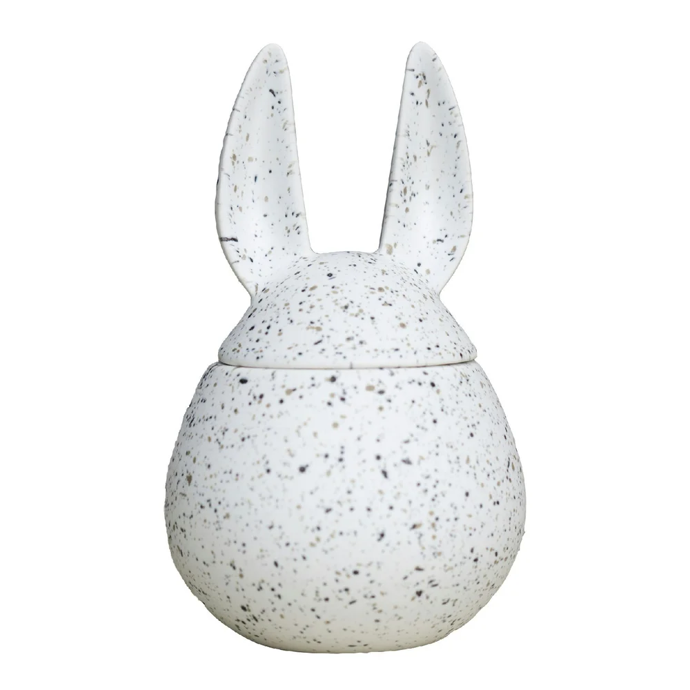 Eating Rabbit Krukke Med Lokk 14 cm, White Dot v:4637993
