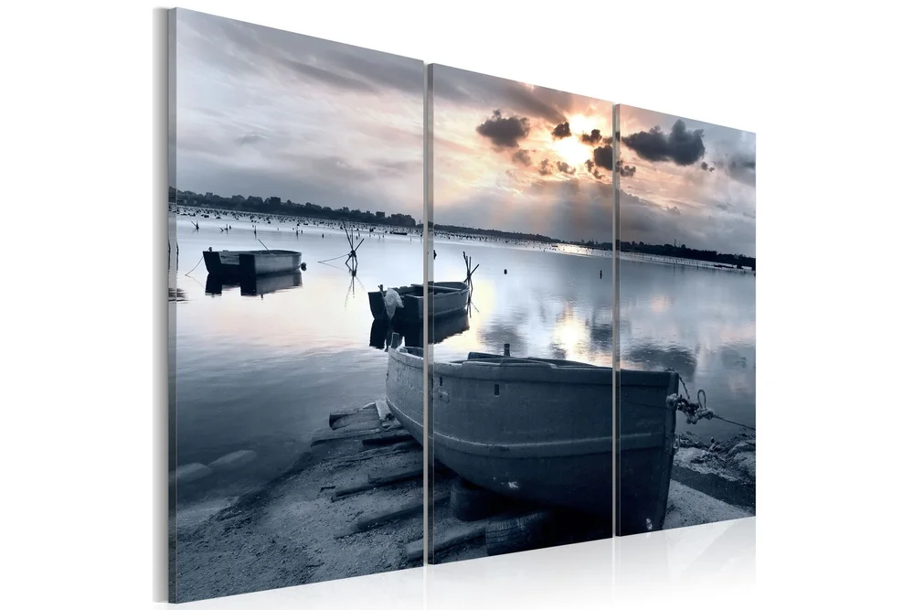 Bilde A Small Boat By A Lake 60x40 v:3725028